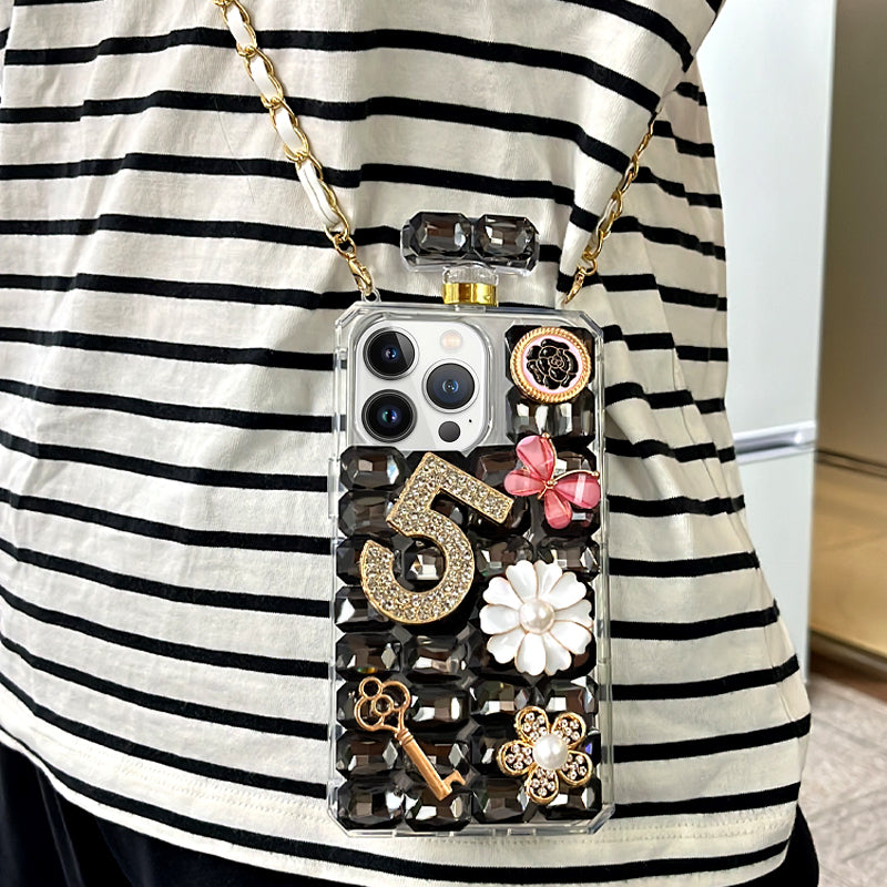 Black Rhinestone Crossbody Phone Case ( Only For iPhone )